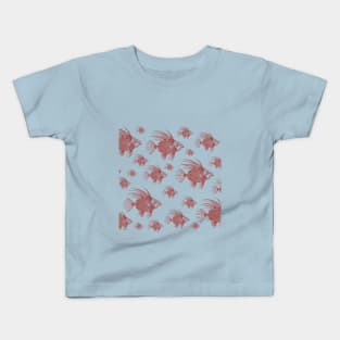 School of John Dory Linocut Fish Kids T-Shirt